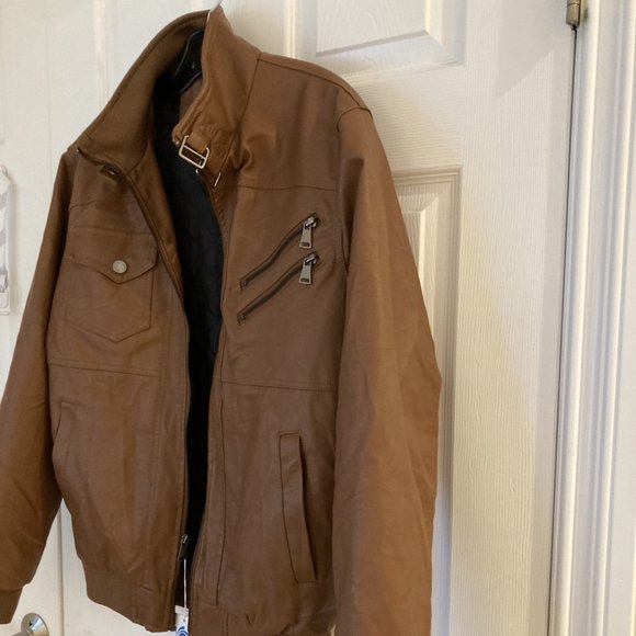 PU Leather Jacket with removable hood for men. NWT. - Picture 6 of 14